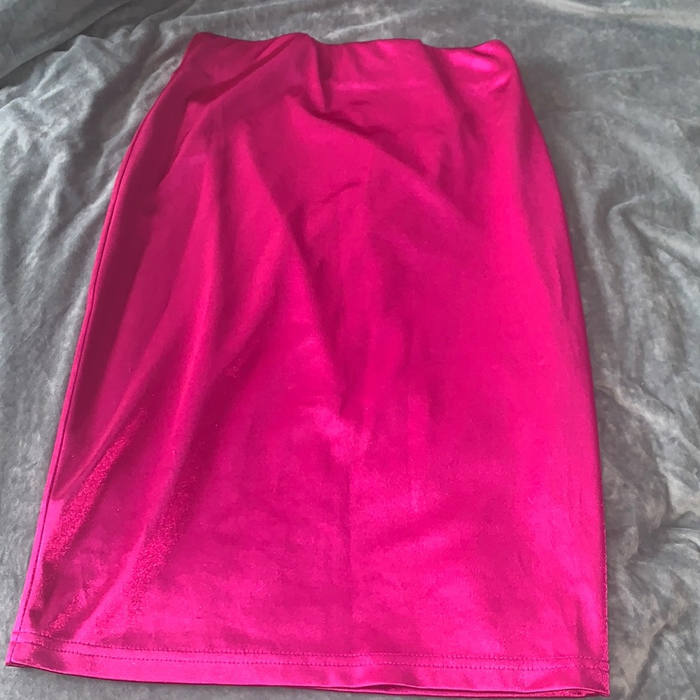 Satin pencil skirt